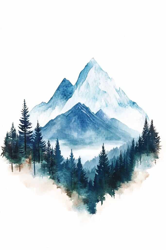 watercolor mountain