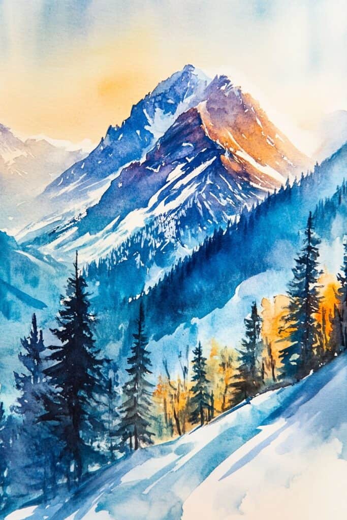 watercolor mountain