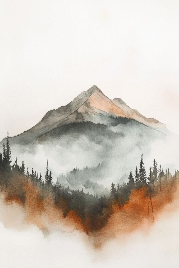 watercolor mountain