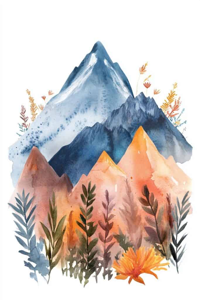 watercolor mountain