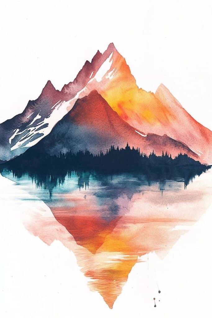 watercolor mountain