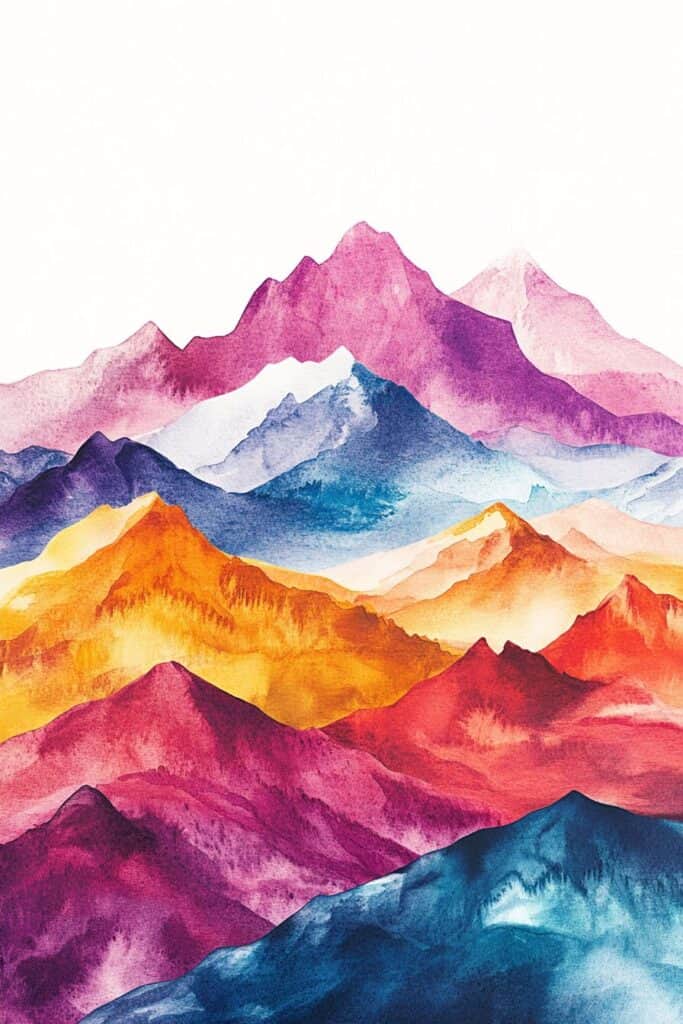 watercolor mountain