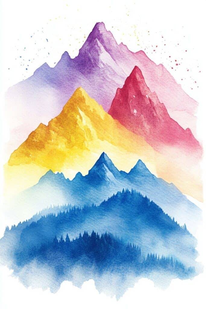 watercolor mountain