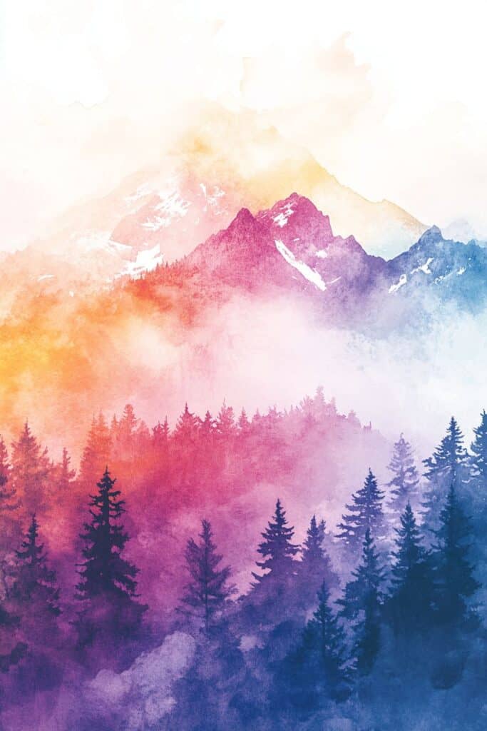 watercolor mountain