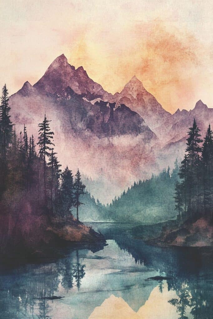 watercolor mountain