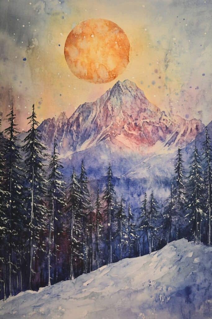 watercolor mountain