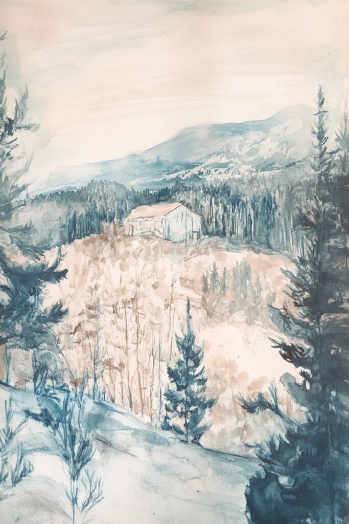 watercolor mountain
