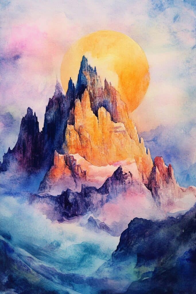 watercolor mountain