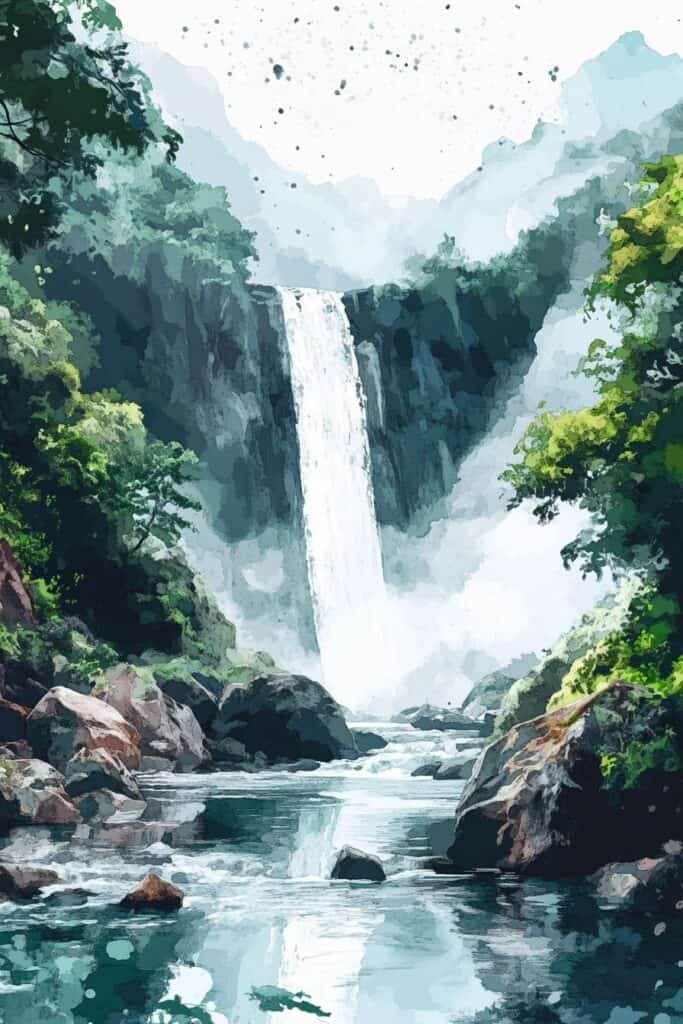 watercolor mountain