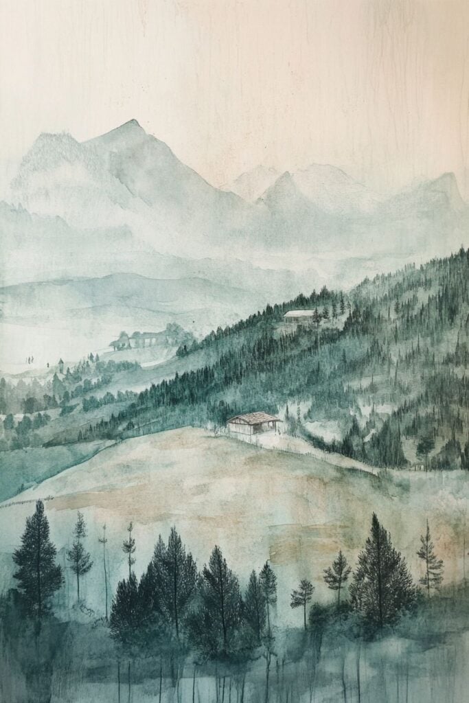 watercolor mountain