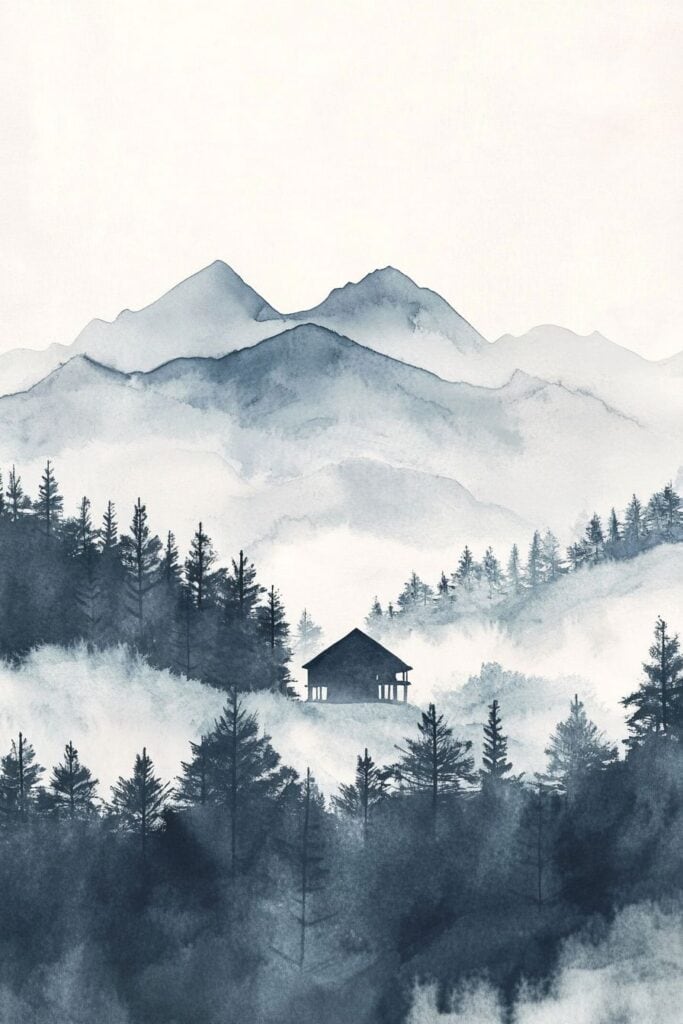 watercolor mountain