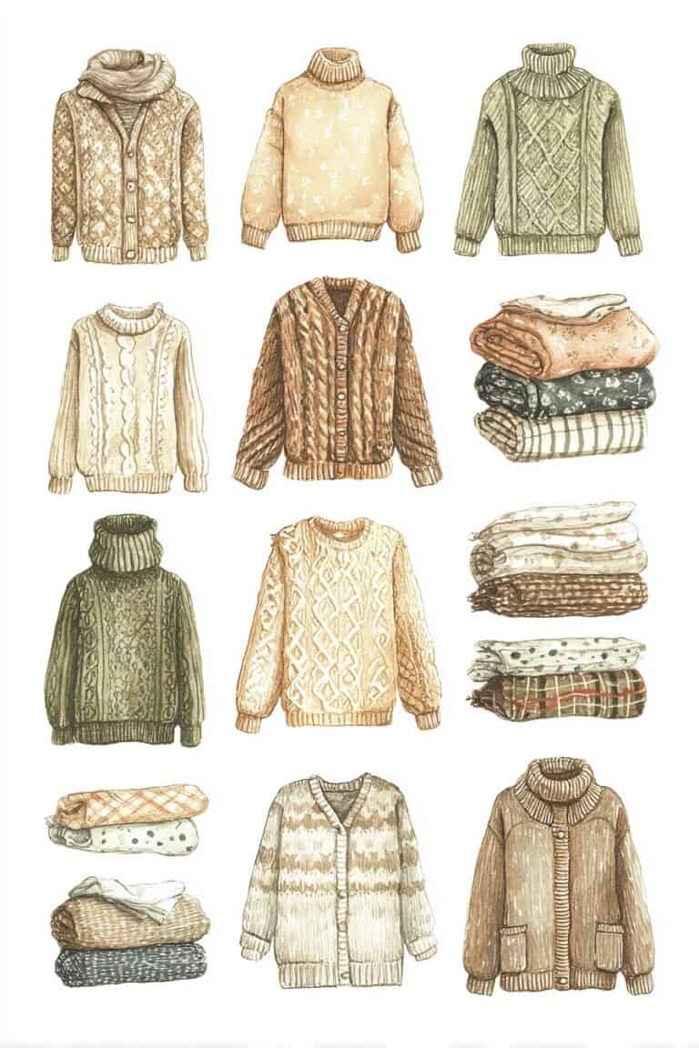 Illustrating Cozy Fall Fashion: Sweaters, Scarves, and Boots